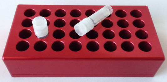 Cryo Vial Tube Rack- Solid Aluminum